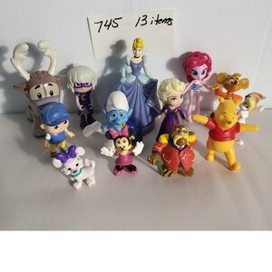 Disney, Dreamworks, More! Lot of 13 Figurines Characters Toys Collection